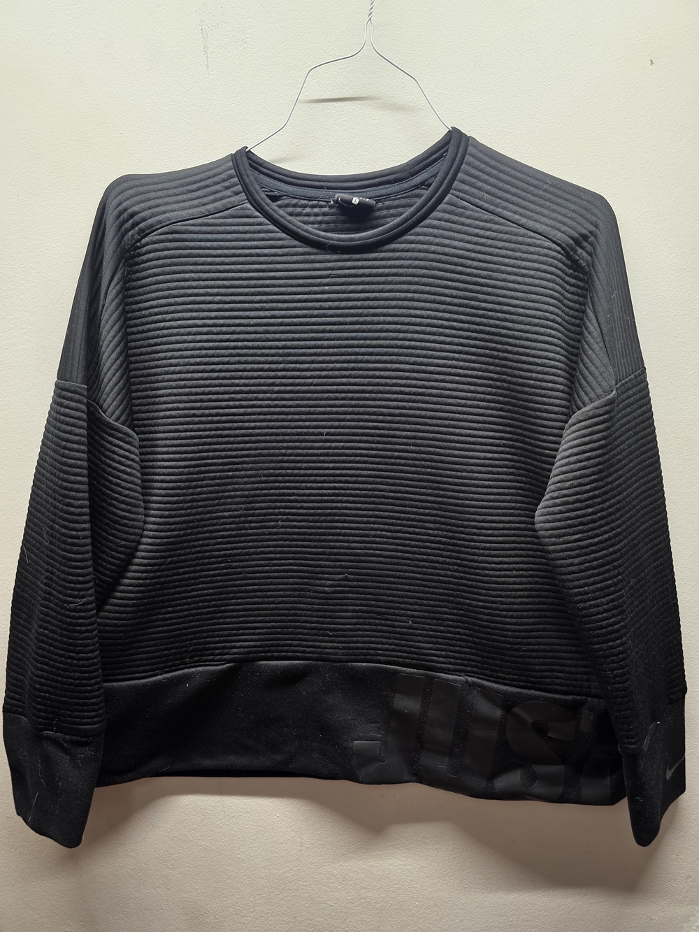 Nike Black Ribbed Crewneck Sweatshirt - Women's